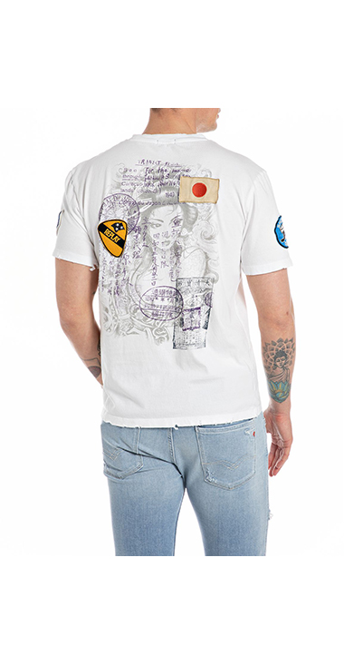 ヘビーコットンジャージーオリエンタルプリントTシャツ 詳細画像